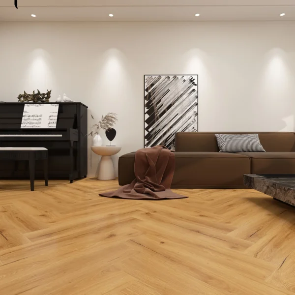 SPC Herringbone Natural Oak 666 в интериор Natural Oak HB 666 в интериор
