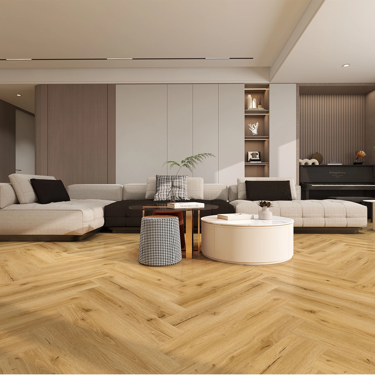 SPC Herringbone Nordic Oak 648 в интериор