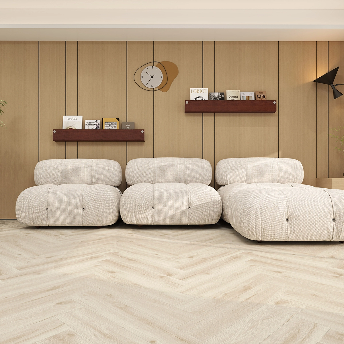 SPC Herringbone Silver Oak 615 в интериор